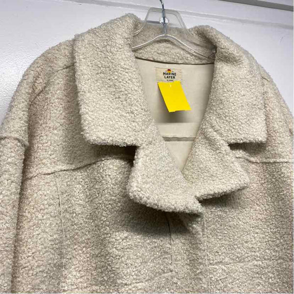 Marine Layer Women's Size Xl Beige Solid Button Up Jacket