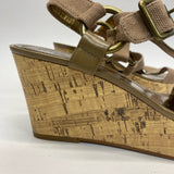 Ellen Tracy Size 8 Women's Brown Solid Wedge Sandals