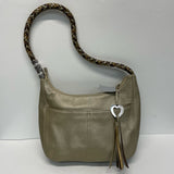 Brighton Gold Leather Pebbled Shoulder Handbag