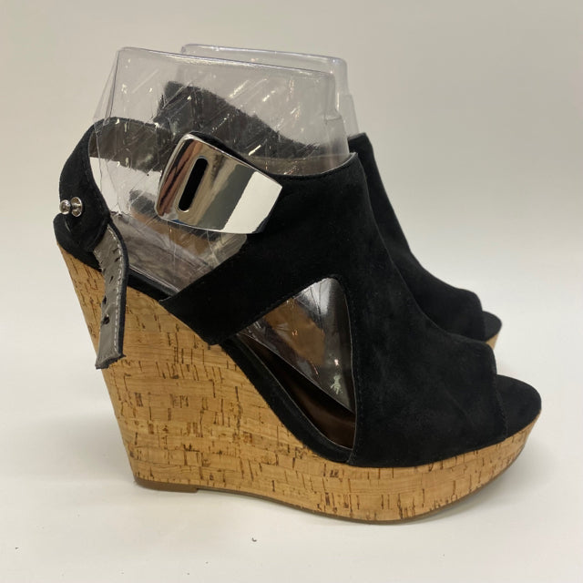 Carlos Santana Size 8.5 Women's Black Solid Wedge-Platform Shoes
