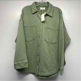 Z Supply Women's Size M Green Solid Button Up Jacket