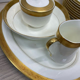 Mikasa Gold-White Bone China Dinnerware w Gold Encrusted Band