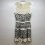 Skies Are Blue Size S Women's White-Gray Lace Sleeveless Dress