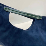 Neiman Marcus Navy Suede Solid Tote Handbag