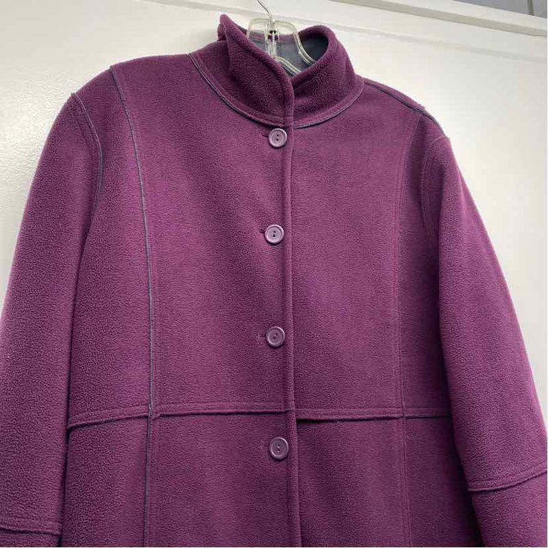 Susan Graver Women's Size XS Purple Solid Button Up Coat