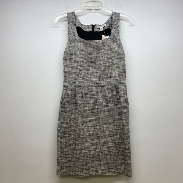 Banana Republic Size S-6 Women's Black-White Tweed Sleeveless Dress