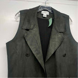 Peck & Peck Women's Size L Green Solid Maxi Cardigan Vest