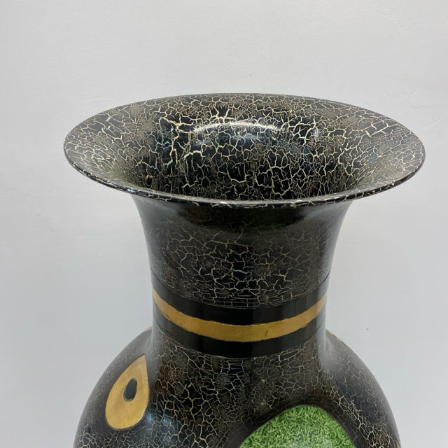 Black multi Ceramic Vase