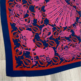 Rory Hutton Blue-Multicolored Silk Print Scarf