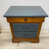 Side Table Progressive Furniture Brown-Gray Solid Wood 3 Drawers