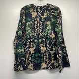 Mariacher Size L-M Women's Navy-Multicolor Pattern Button Up Shirt