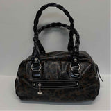 Kathy Van Zeland Brown-Black Faux Leather Animal Print Shoulder Handbag