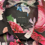 Alex Marie Size 12-L Women's Black-Multi Floral Button Up Dress