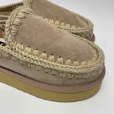 Mou Size 38-7.5 Women's Camel Crochet Platform Clogs