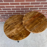 2 level World Market Black-Brown Wood-Metal Table