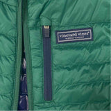 Vineyard Vines Women's Size L Green-Navy Stripe Puffer Jacket
