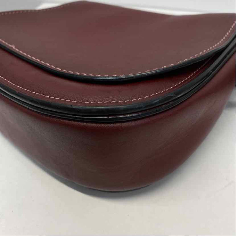 Coach Burgundy Solid Leather Crossbody Handbag