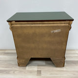 Side Table  Brown-Green Solid Wood 2 Drawers
