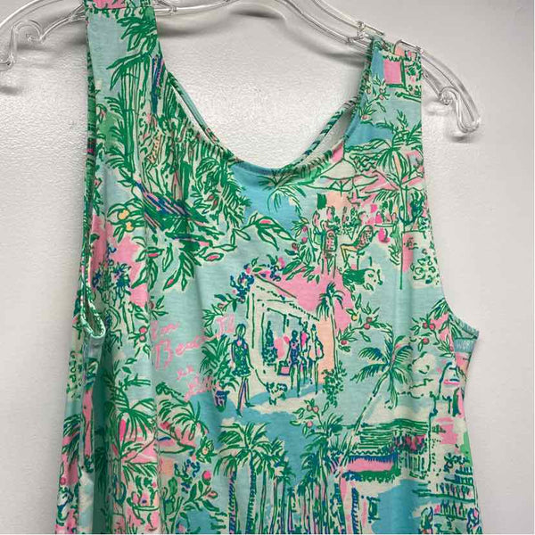 Lilly Pulitzer Size L Women's Green-Multi Print Shift Dress