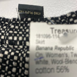 Banana Republic Size 4 Women's Black  white Tweed Swing Skirt