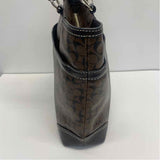 Coach Brown Monogram Leather Shoulder Handbag