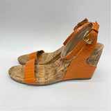 Bandolino Size 8 Women's Orange Animal Print Wedge Sandals