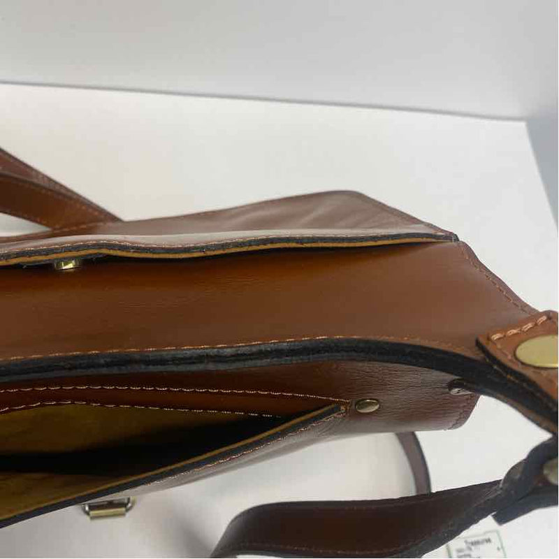 Patricia Nash Brown Leather Solid Crossbody Handbag