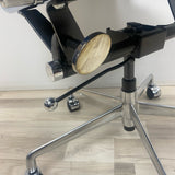 Gray Fabric Desk Chair w Chrome Accents