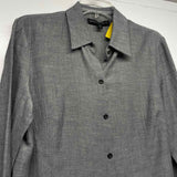 Lafayette 148 Size 8-M Women's Gray Tweed Button Up Shirt