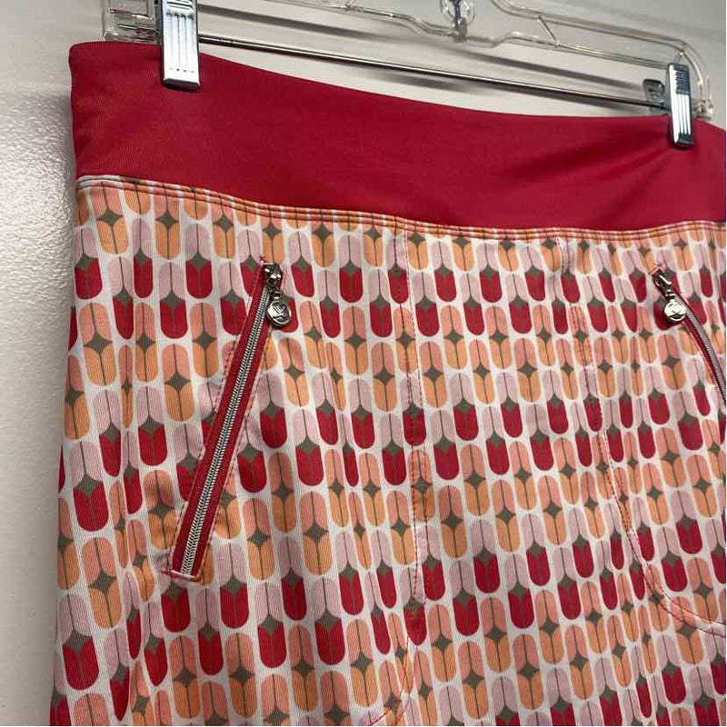 Daily Sports Size S Women's Coral-Multi Pattern Pull On Skort