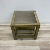 Grey Side Table with bottom Shelf