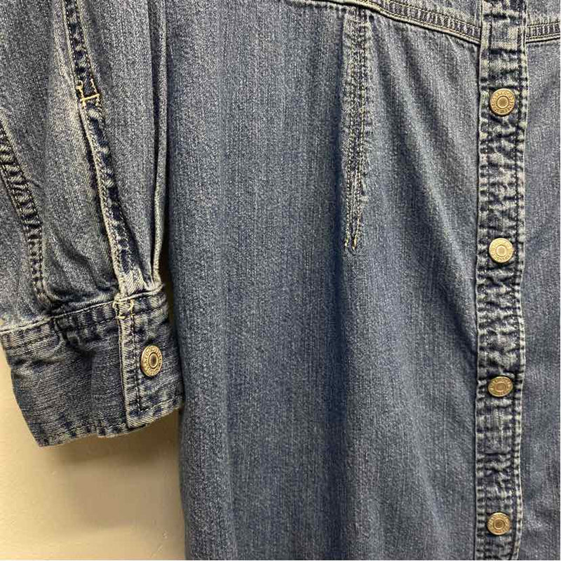 Levis Size Xl Women's Blue Solid Shirt Dress