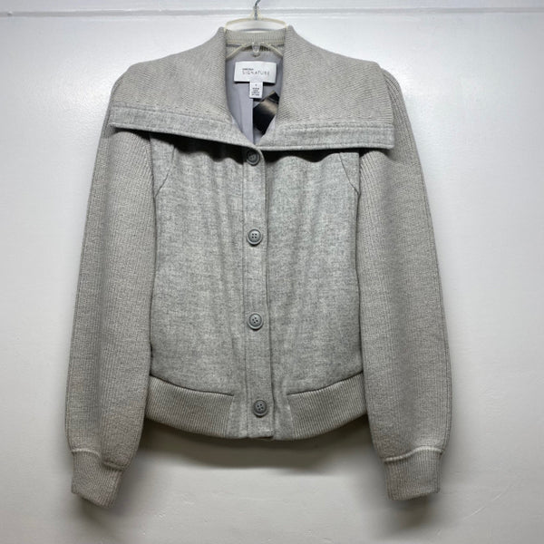 Nordstrom Signature Women's Size S Gray Tweed Button Down Jacket