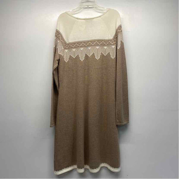Royal Robbins Size Xl Women's Tan-White Pattern Sweater Dress