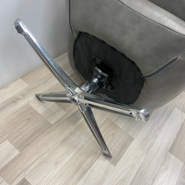 Swivel Gray Leather Chair