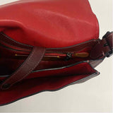 Coach Burgundy Solid Leather Crossbody Handbag