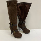 Guess Size 7.5 Women's Brown Solid Tall-High Heels Boots