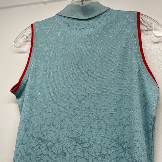 Jamie Sadock Size S Women's Light Blue Brocade Polo Activewear Top