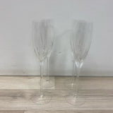 Lenox Firelight Platinum Champagne Flute Clear Cut Glassware - Set of 4