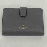 Coach Gray Solid Leather Wallet