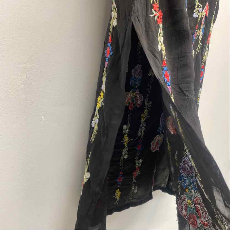 Johnny Was Size M Women's Black-Multi Embroidered Kurta Dress
