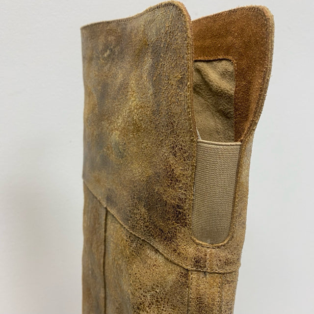 Diba True Size 9 Women's Tan Distressed Knee High Boots