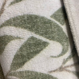 Cream-Green Leaves Pattern Rug