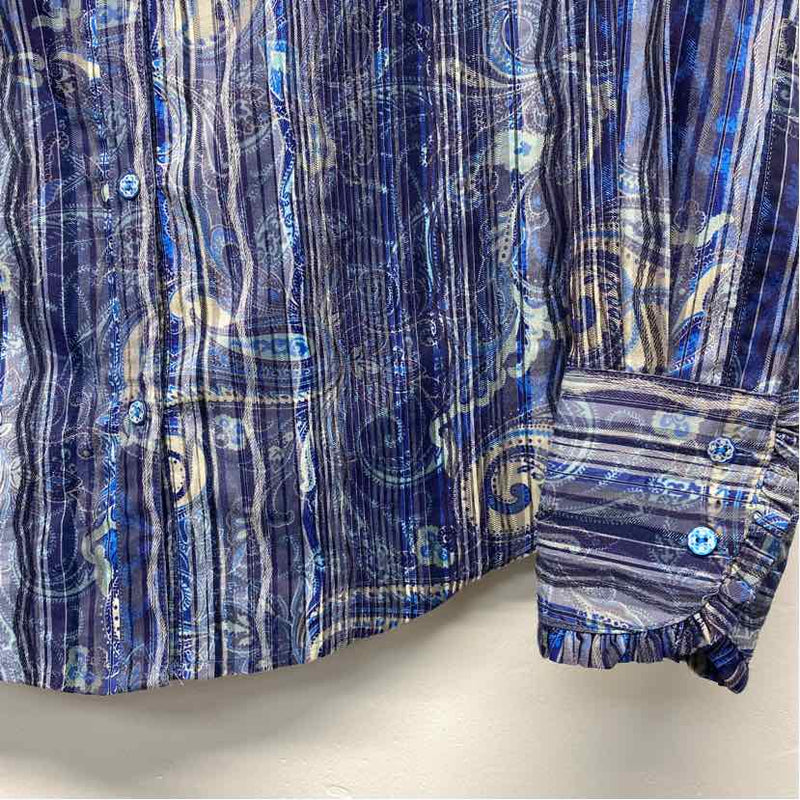 Robert Graham Size S Women's Blue Pattern Button Up Blouse