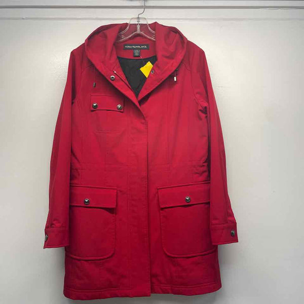 Kristen Blake Women's Size S Red Solid Zip Up Coat