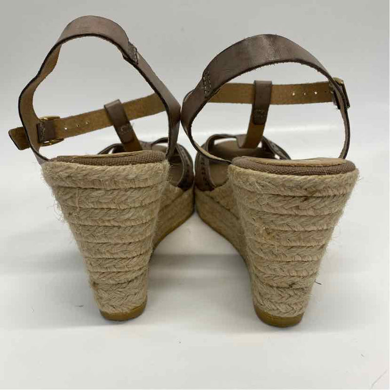 Kanna Size 41-11 Women's Taupe Cut Out Wedge Sandals