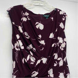 Lauren Ralph Lauren Size 12-L Women's Burgundy-White Pattern Sheath Dress