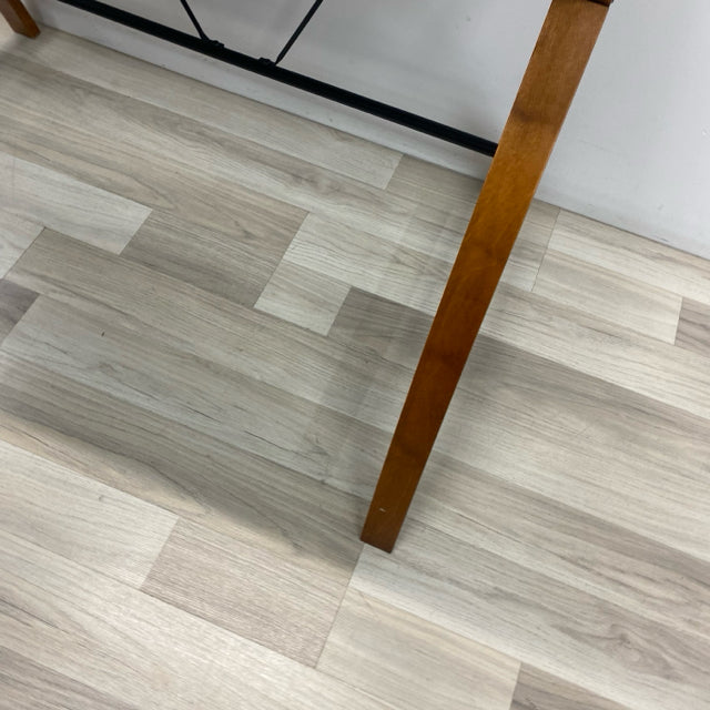 Black- Brown Wood-Glass Desk