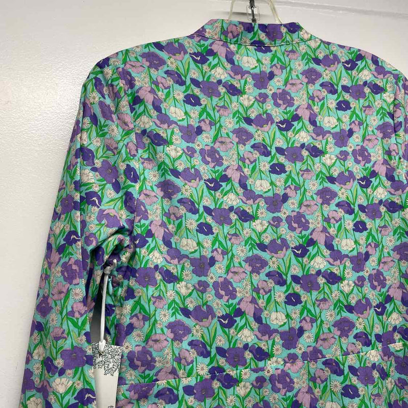 Hyacinth House Size M Women's Green-Purple Floral Maxi Dress