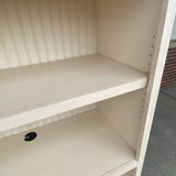 Off White Solid Wood Bookshelf with 5 shelves 2 removable and adjustable